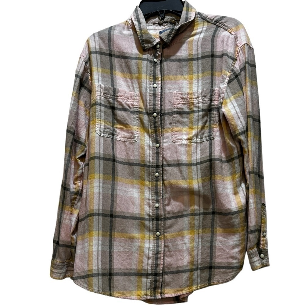 American Eagle Long Sleeve Button Up Oversized Soft Flowy Top Small Like New